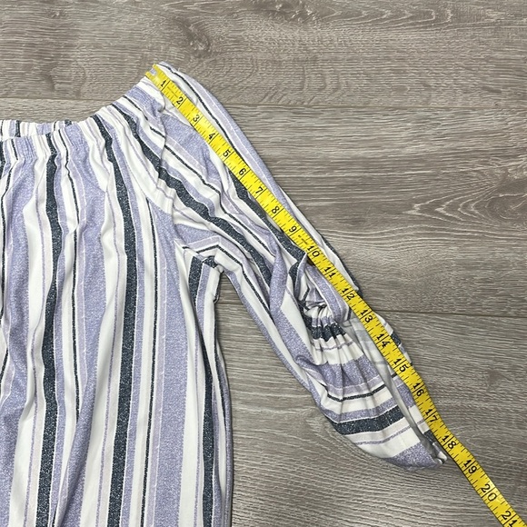 No Comment Plus Striped Off The Shoulder Knit Shirt Dress 3X - Picture 11 of 15